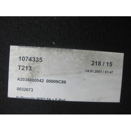 Mercedes-Benz A2036800542 9C86 Настил пола багажника C-class W203