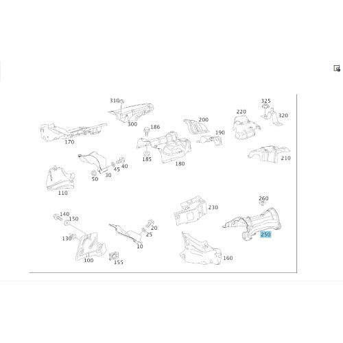 Mercedes-Benz A1644710187 Защитный экран топливного бака GL X164 GL/GLS X166