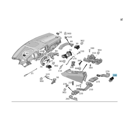 Mercedes-Benz A1668300554 2A17 Дефлектор обдува в подлокотнике сзади ML W164 GL X164 ML/GLE W166 GLE Coupe C292 GL/GLS X166