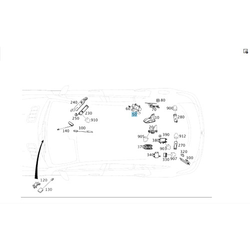 Mercedes-Benz A2925450040 Кронштейн антенны аварийного вызова GLE Coupe C292