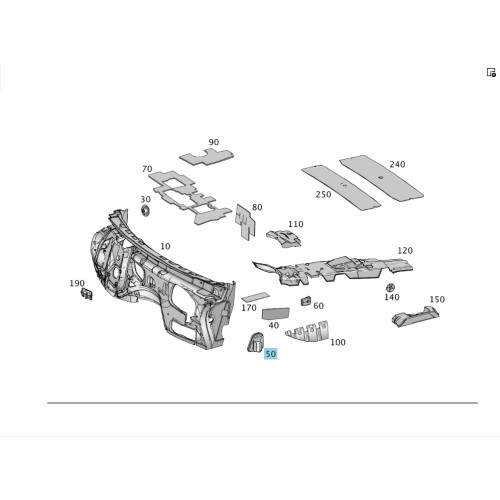 Mercedes-Benz A1666820430 Шумоизоляция правой стойки \'A\' ML/GLE W166 GL/GLS X166 GLE Coupe C292