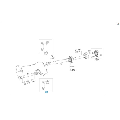 Mercedes-Benz A1644100125 Крепёжная пластина крепления переднего кардана GL X164 ML W164 R-class short W251 R-class long V251 ML/GLE W166 GL/GLS X166 GLE Coupe C292