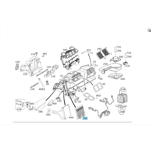 Mercedes-Benz A2118300761 Дополнительный электроподогреватель - тэн в корпусе отопителя E-class S211 E-class W211
