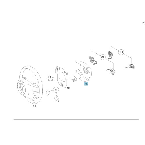 Mercedes-Benz A1644600498 Подушка безопасности в руль B-class W245