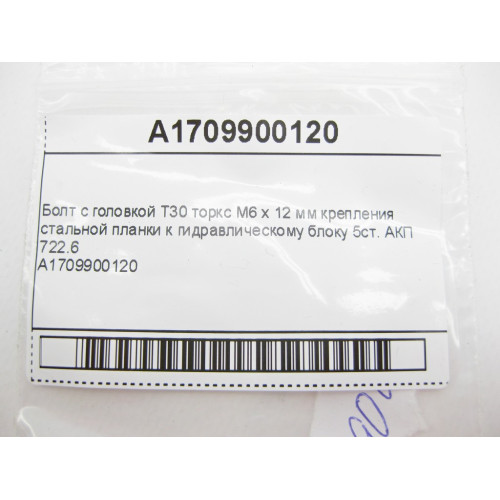 Mercedes-Benz A1709900120 Болт с головкой T30 торкс M6 x 12 mm