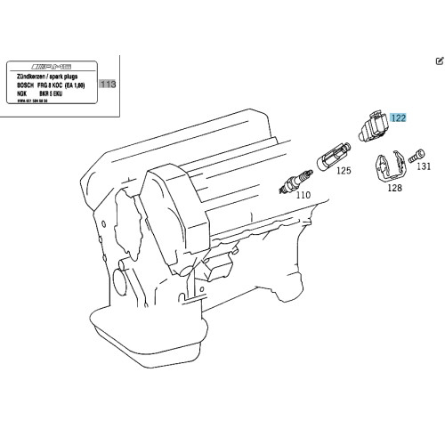 Mercedes-Benz A0001587203 Катушка зажигания
