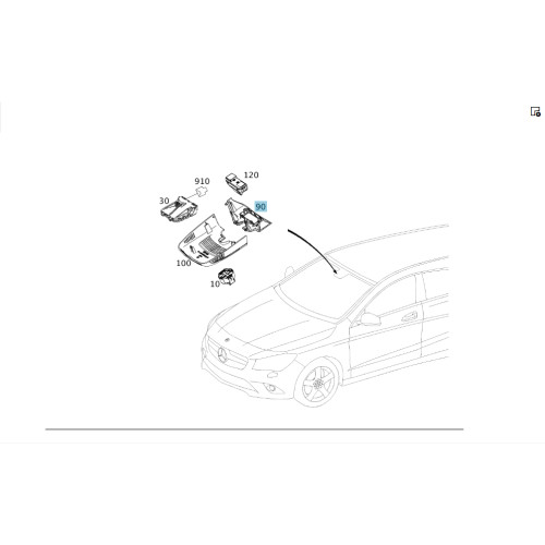 Mercedes-Benz A1768210136 9051 Накладка на потолке под кнопки экстренного вызова