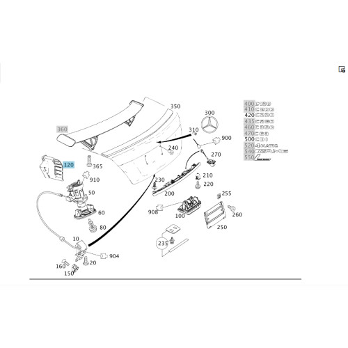 Mercedes-Benz A2047570008 Крышка к замку багажника C-Class W204 C-Class Coupe C204