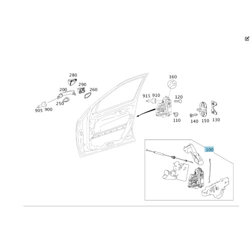 Mercedes-Benz A1647200935 Замок передней левой двери ML W164 GL X164