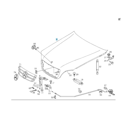 Mercedes-Benz A1638800157 Капот с шумоизоляцией ML W163