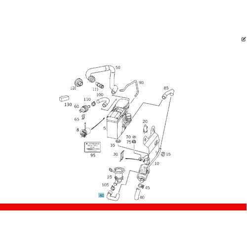 Mercedes-Benz A2205060735 Шланг ОЖ к циркуляционному насосу автономного отопителя CL C215 S-class short W220 S-class long V220
