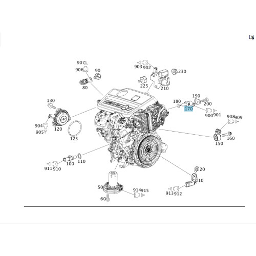 Mercedes-Benz A0999053700 Датчик температуры охлаждающей жидкости CLS C219 E-class W211 ML W164 R-class short W251 C-Class W205 GLC X253 C-class W203 CLK Coupe C20