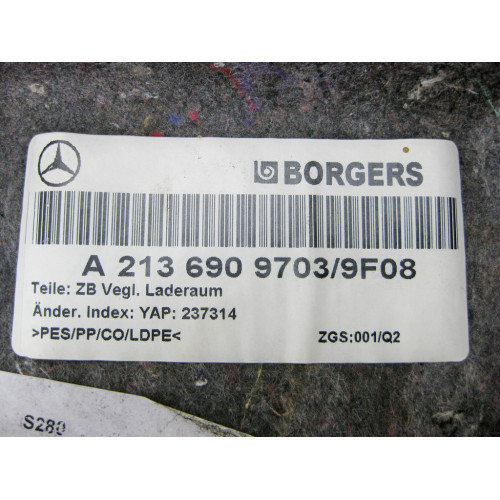 Mercedes-Benz A2136945200 9F08 Обшивка ниши багажника нижняя E-Class W213