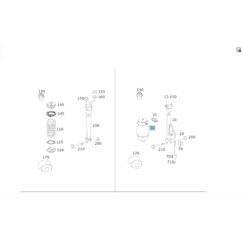 Mercedes-Benz A1663200325 Пневмоподушка задняя ML W164 ML/GLE W166 GL X164 GL/GLS X166