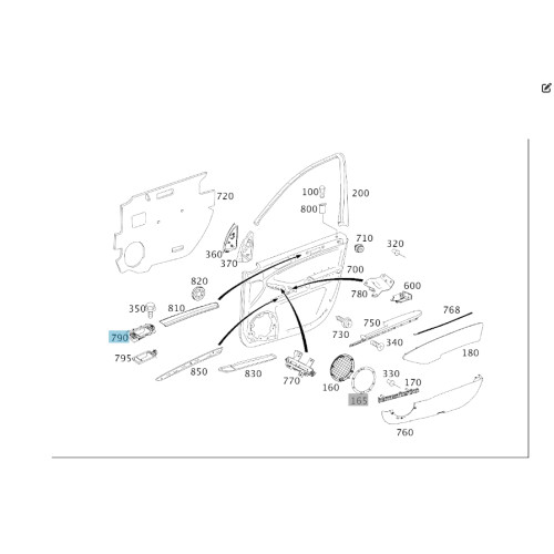 Mercedes-Benz A1647602261 Внутренняя ручка открытия передней правой двери ML W164 GL X164
