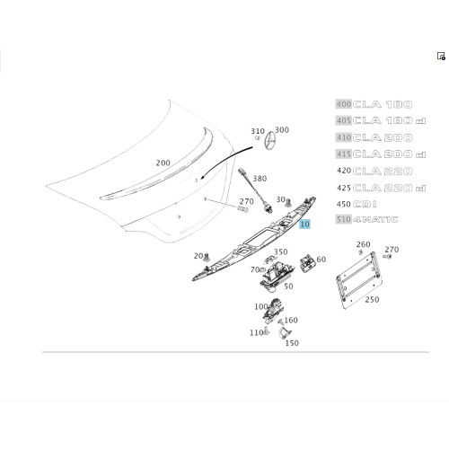 Mercedes-Benz A1177500093 Накладка на крышке багажника CLA C117