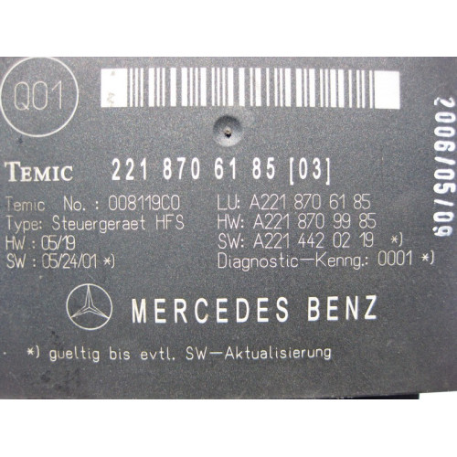 Mercedes-Benz A2218706185 Блок управления дистанционным закрытием крышки багажника S-Class W221 CL C216