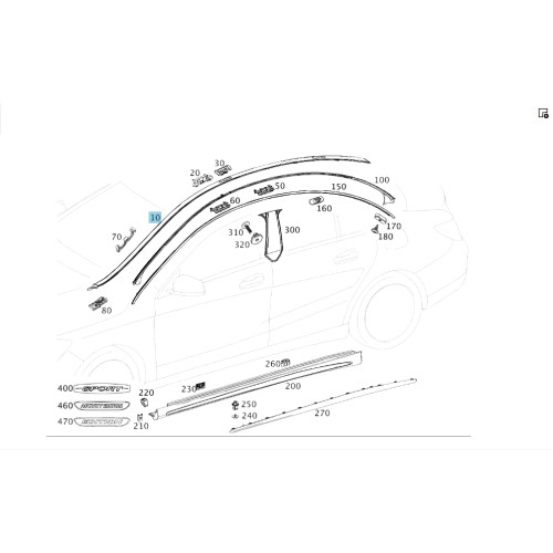 Mercedes-Benz A1176901300 Молдинг крыши - водоотвод левый CLA C117