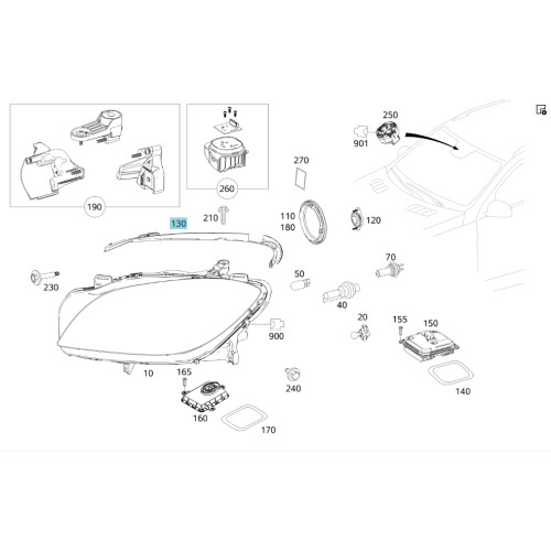 Mercedes-Benz A1668260100 Уплотнитель правой фары GL/GLS X166