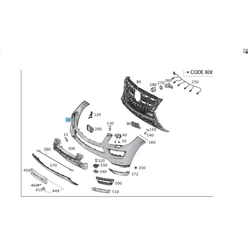 Mercedes-Benz A1668851838 9999 Бампер передний в сборе з решеткой GL/GLS X166