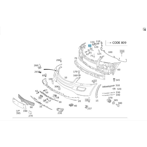 Mercedes-Benz A1648800048 Кронштейн рамы переднего бампера GL X164