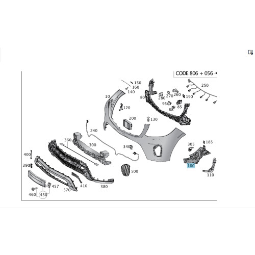 Mercedes-Benz A1668804401 Кронштейн бампера передний левый GL/GLS X166