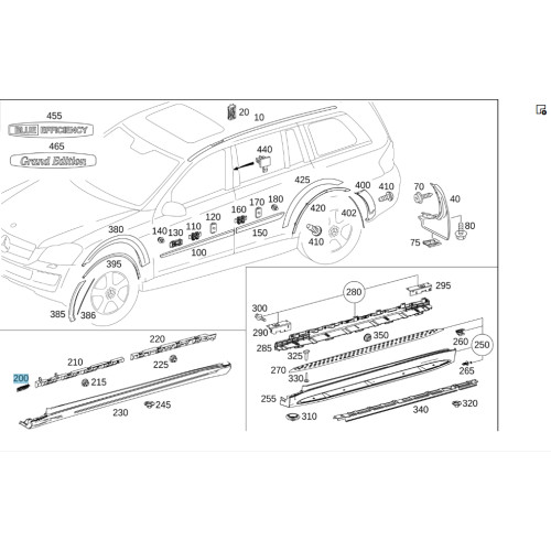 Mercedes-Benz A1646800274 Крепеж порога на переднем правом крыле ML W164 GL X164