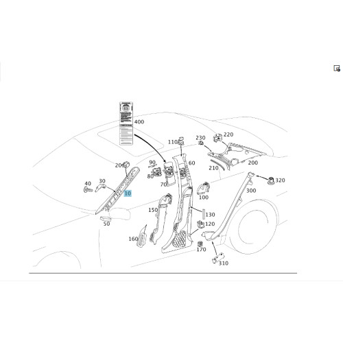 Mercedes-Benz A2116900325 8N69 Обшивка стойки "А" слева бежевая рестайлинг E-class S211 E-class W211