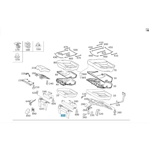 Mercedes-Benz A2119221330 8L35 Накладка левой петли складного заднего сидения бежевая E-class S211