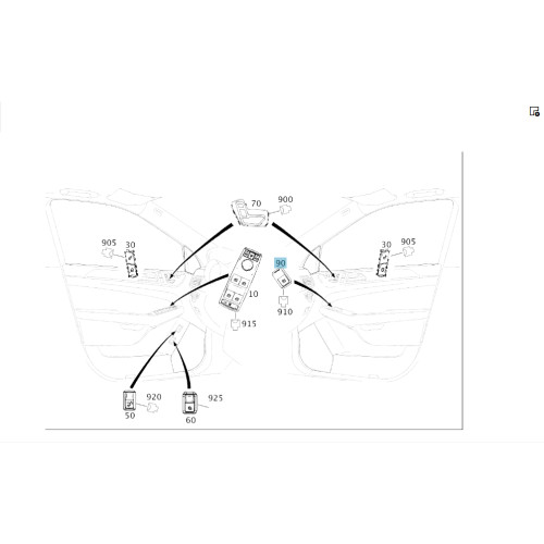 Mercedes-Benz A2929054800 9107 Кнопка стеклоподъёмника GLE Coupe C292