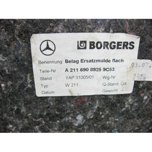 Mercedes-Benz A2116908925 9C53 Обшивка поддона запасного колеса - докатки антрацит E-Class W211