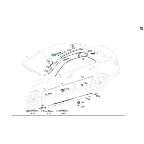 Mercedes-Benz A2046980627 Держатель крышки крепления рейлинга C-Class W204