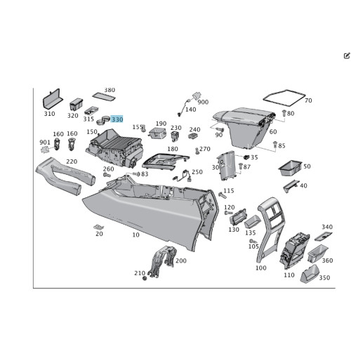 Mercedes-Benz A1666830091 Резиновый коврик в подсканнике ML/GLE W166 GLE Coupe C292 GL/GLS X166