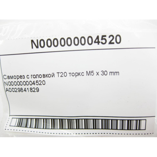 Mercedes-Benz N000000004520 Саморез с головкой T20 торкс M5 x 30 mm ML W164 GL X164 GL GLS X166 ML GLE W166 C292 E-Class W212 C207 C-Class W204