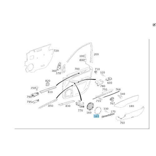 Mercedes-Benz A1647680073 Декоративное кольцо динамика дверной карты GL X164 ML W164 ML W164 GL X164