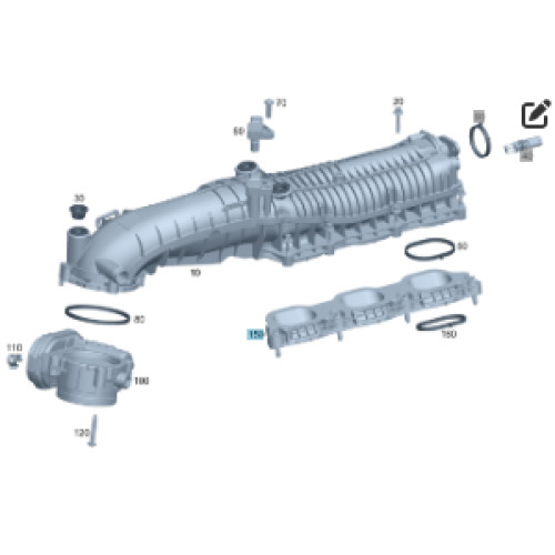 Mercedes-Benz A2760900244 Intermediate flange between the intake manifold and the right engine head M276 C-Class Convertible A205 C-Class Estate S205 C-Class Coupe C20