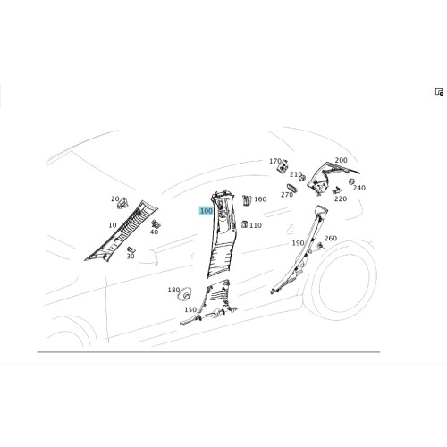Mercedes-Benz A1176900625 9F52 Обшивка стойки B верхняя правая CLA Shooting Brake X117 CLA C117