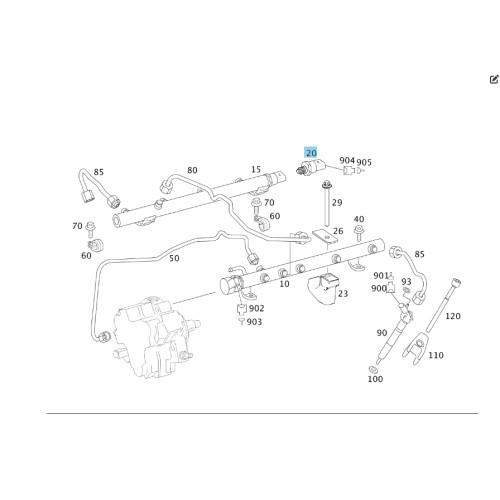 Mercedes-Benz A0041536728 Датчик давления в топливной рампе для дизельных двигателей