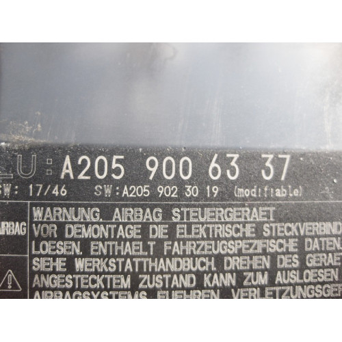 Mercedes-Benz A2059006337 Airbag control unit C-Class W205