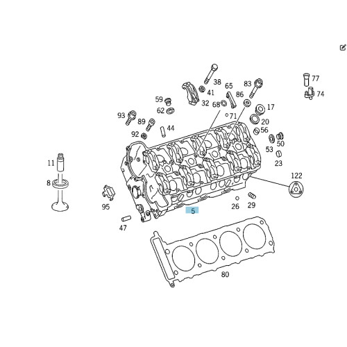 Mercedes-Benz A1190109720 R1190169701 Правая головка блока цилиндров с клапанами для двигателя M119