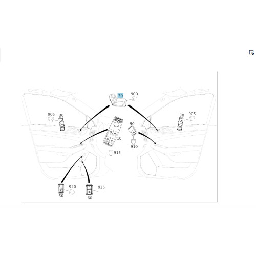 Mercedes-Benz A2929051201 Блок кнопок настройки сидения переднего правого пассажира на двери GLE Coupe C292