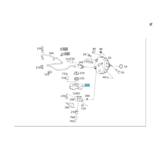 Mercedes-Benz A1644280015 Brake fluid reservoir ML W164 GL X164