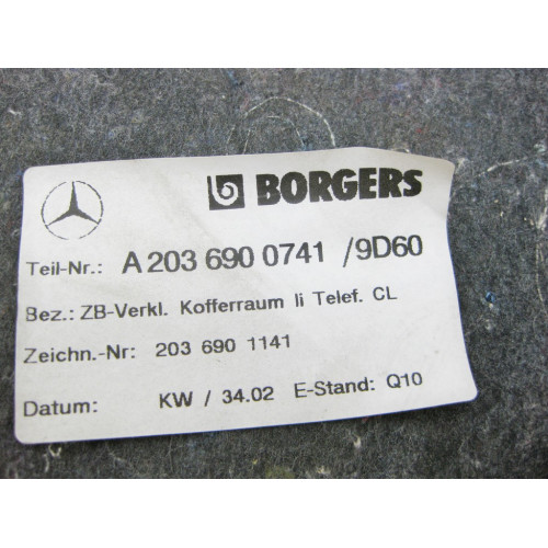 Mercedes-Benz A2036900741 9D60 Обшивка багажника левая сине - черная CL203 Sportcoupe C203