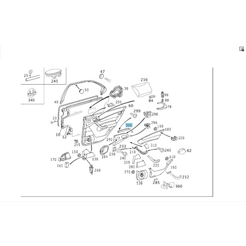 Mercedes-Benz A2207302622 Деревянная накладка задней правой двери S-class long V220