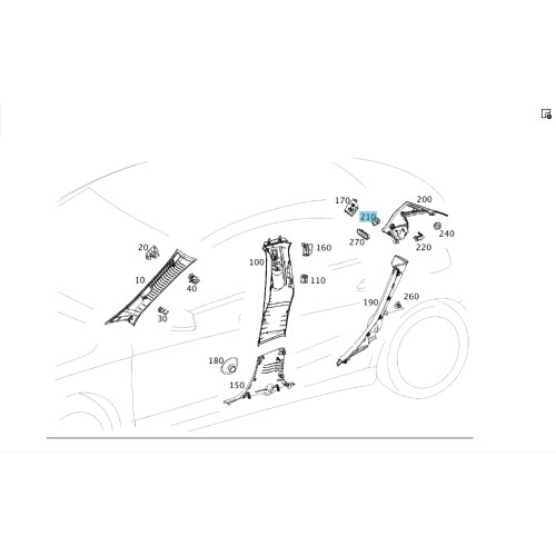 Mercedes-Benz A1176950857 9051 Табличка с надписью AIRBAG стойки C справа CLA C117