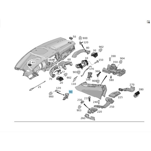 Mercedes-Benz A1668312346 Воздушный канал вентиляции ног водителя ML/GLE W166 GL/GLS X166 GLE Coupe C292