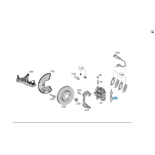 Mercedes-Benz A0009937207 Скобка переднего суппорта ML/GLE W166 GL/GLS X166 GLE Coupe C292