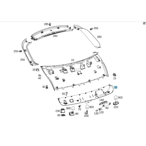 Mercedes-Benz A2927400072 9051 Облицовка двери багажника нижняя часть GLE Coupe C292